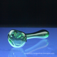 Newest Glass Green Spoon for Smoking with Top Quality (ES-HP-066)